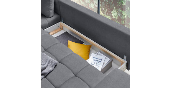 ECKSOFA in Webstoff Graphitfarben  - Schwarz/Graphitfarben, Design, Textil/Metall (212/315cm) - Carryhome