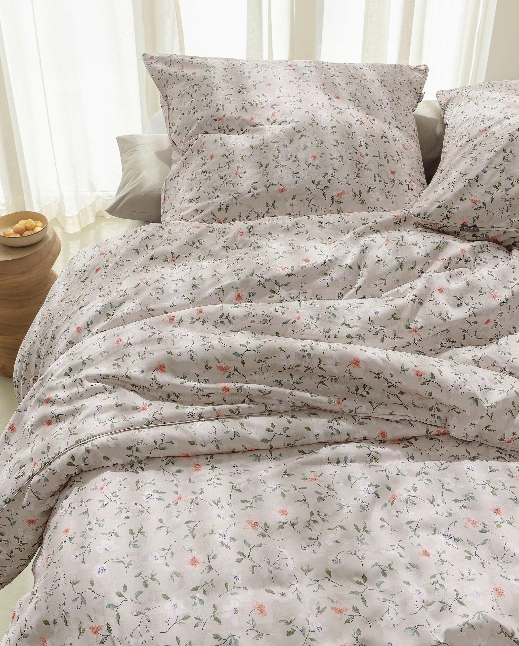 BETTWÄSCHE Makosatin 155/220 cm  - Naturfarben, KONVENTIONELL, Textil (155/220cm) - Irisette