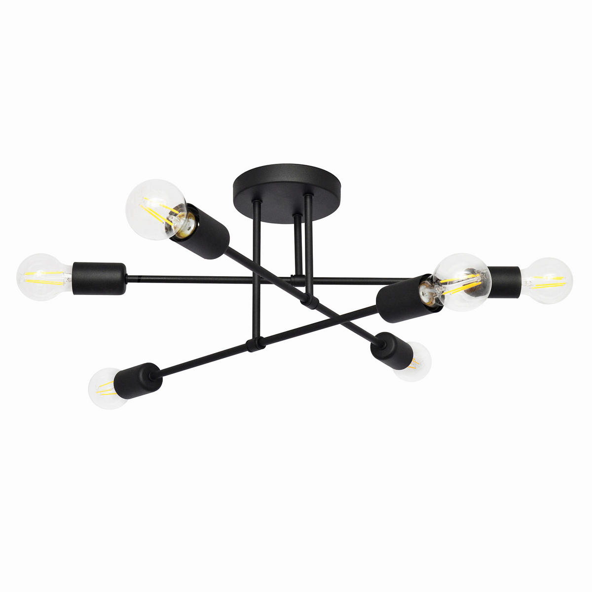 DECKENLEUCHTE    58/58/24 cm  - Schwarz, KONVENTIONELL, Metall (58/58/24cm)