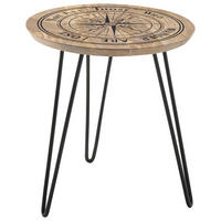 KONFERENČNÍ STOLEK, přírodní barvy, černá, dřevo, kov, 46/46/51 cm - černá/přírodní barvy, kov/dřevo (46/46/51cm) - Xora