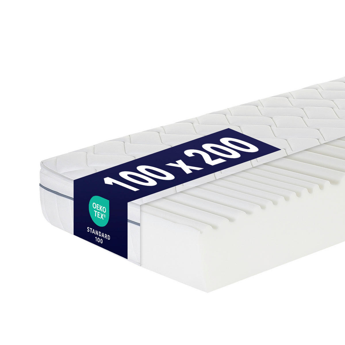 KALTSCHAUMMATRATZE 100/200 cm Höhe ca. 23 cm  - Weiß, Basics, Textil (100/200cm) - MID.YOU