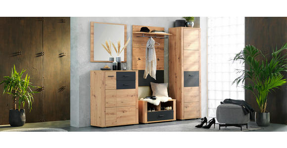 GARDEROBE  in 230/195/45 cm  - Anthrazit/Eiche Artisan, KONVENTIONELL, Glas/Holzwerkstoff (230/195/45cm) - Xora