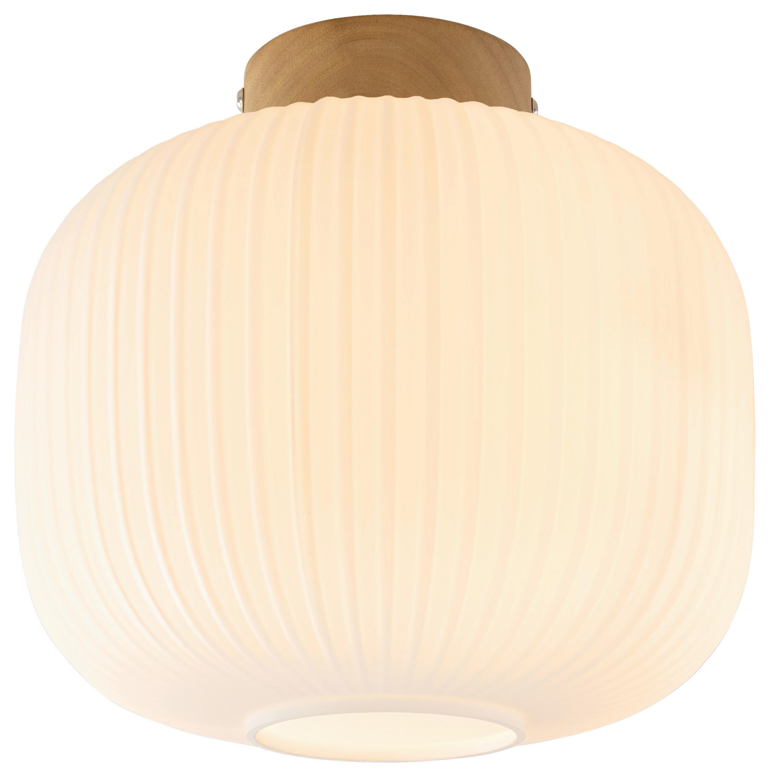 DECKENLEUCHTE  25/23 cm    - Weiß, Trend, Glas/Holz (25/23cm) - Collet's Monde