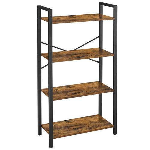 BÜCHERWAND Braun, Schwarz  - Schwarz/Braun, Basics, Holzwerkstoff/Metall (66/120/30cm) - Boxxx
