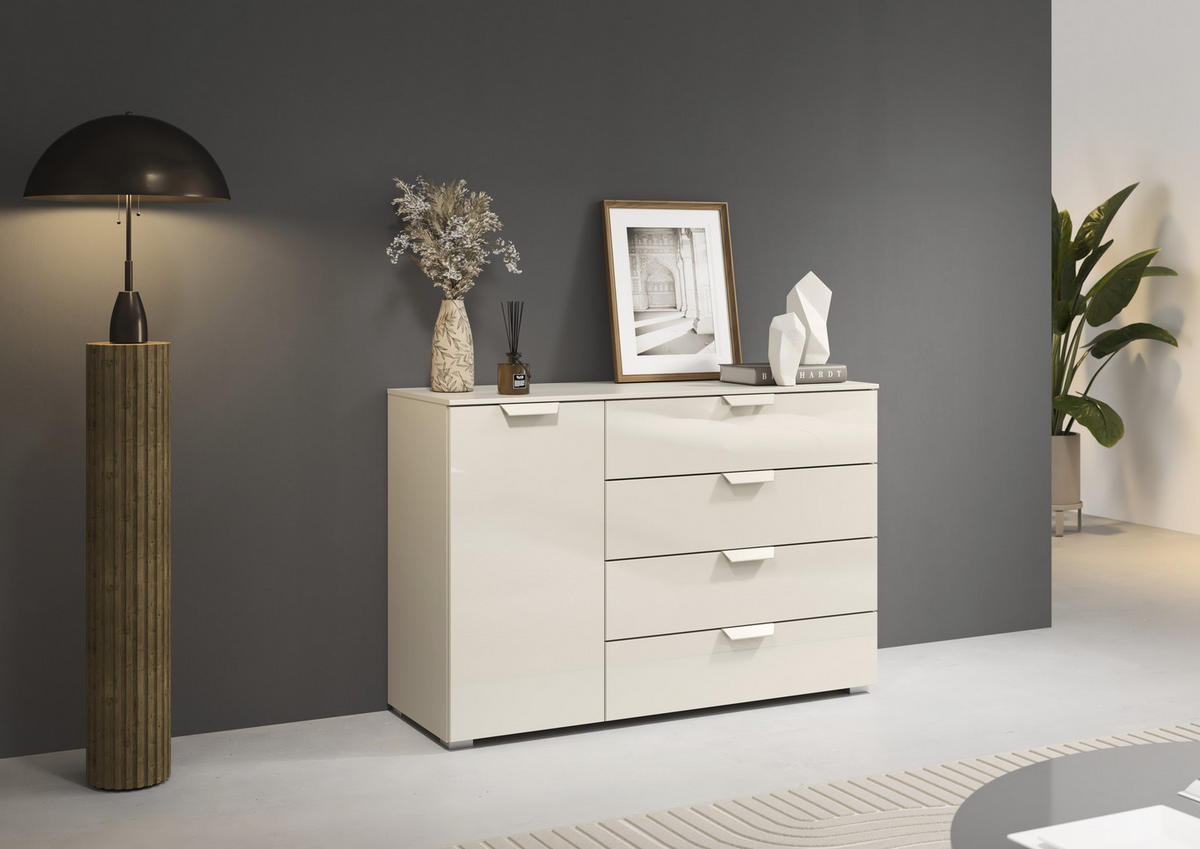 KOMMODE  in 120/81/42 cm  - Champagner, Design, Glas/Holzwerkstoff (120/81/42cm) - Carryhome