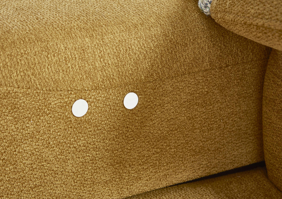 ECKSOFA in Chenille Currygelb  - Currygelb/Schwarz, Design, Textil/Metall (310/180cm) - Dieter Knoll