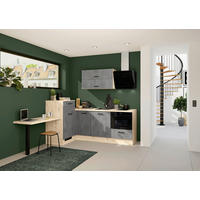 ECKKÜCHE 241/225 cm  in Grau  - Eichefarben/Schwarz, Design, Holzwerkstoff/Metall (241/225cm) - Impuls