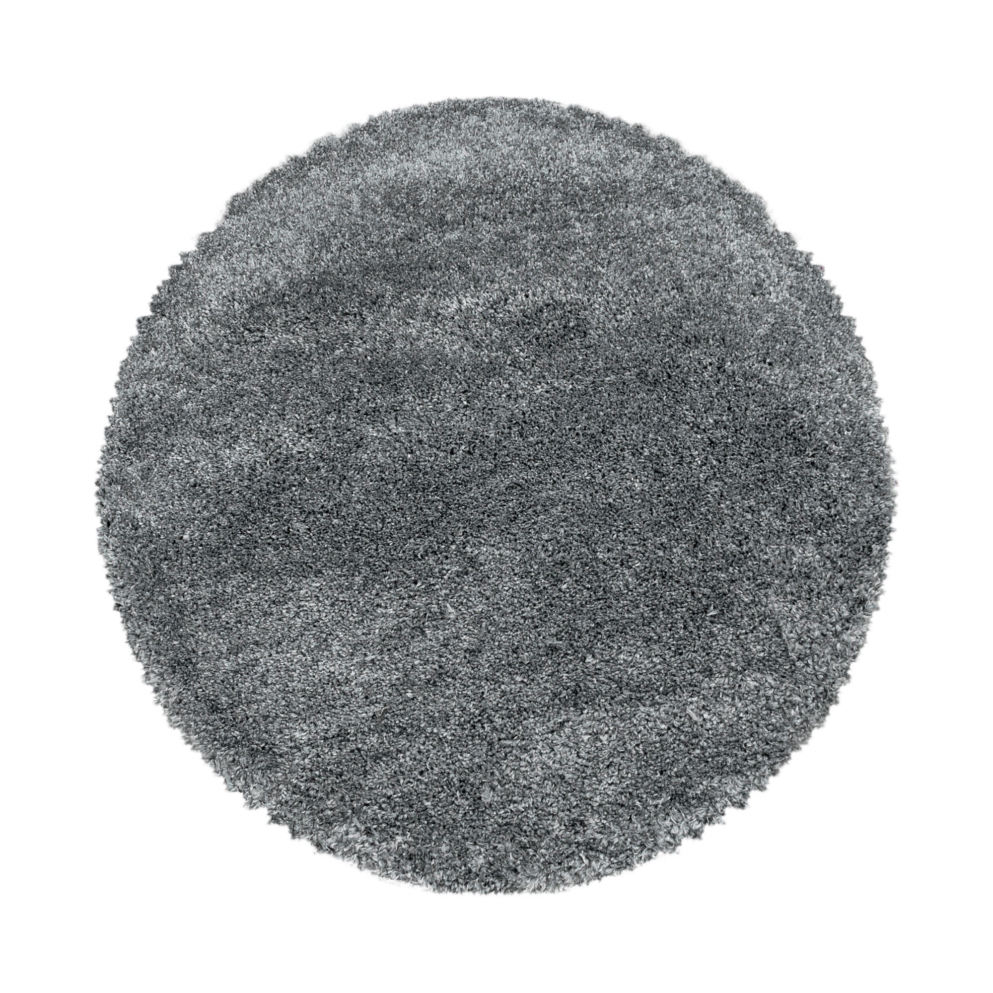 Hochflor Teppich Hellgrau Fluffy Rund Ø 120 cm