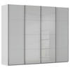 SCHWEBETÜRENSCHRANK 271/223/68 cm 4-türig Seidengrau  - Chromfarben/Seidengrau, KONVENTIONELL, Glas/Holzwerkstoff (271/223/68cm) - Novel