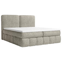 BOXBETT 180/200 cm,  in Beige, Bettkasten, Topper, Matratzen, H3 = fest  - Beige/Schwarz, KONVENTIONELL, Kunststoff/Textil (180/200cm) - Carryhome