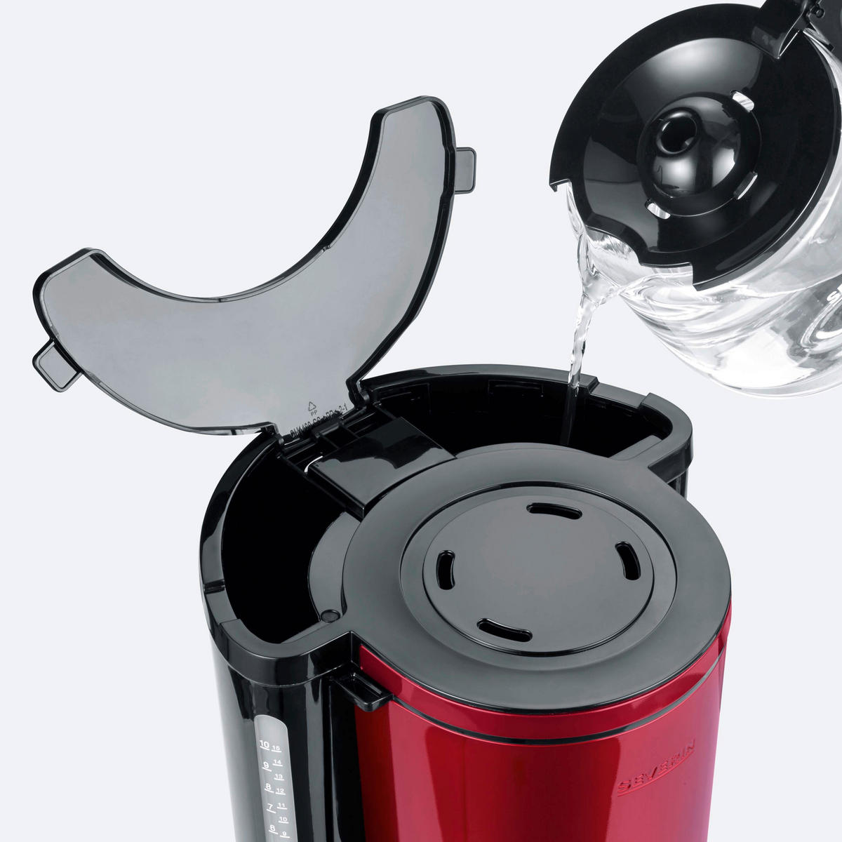KAFFEEMASCHINE SEVERIN KA 4817  - Rot/Schwarz, Glas/Kunststoff (29/23/34cm) - Severin