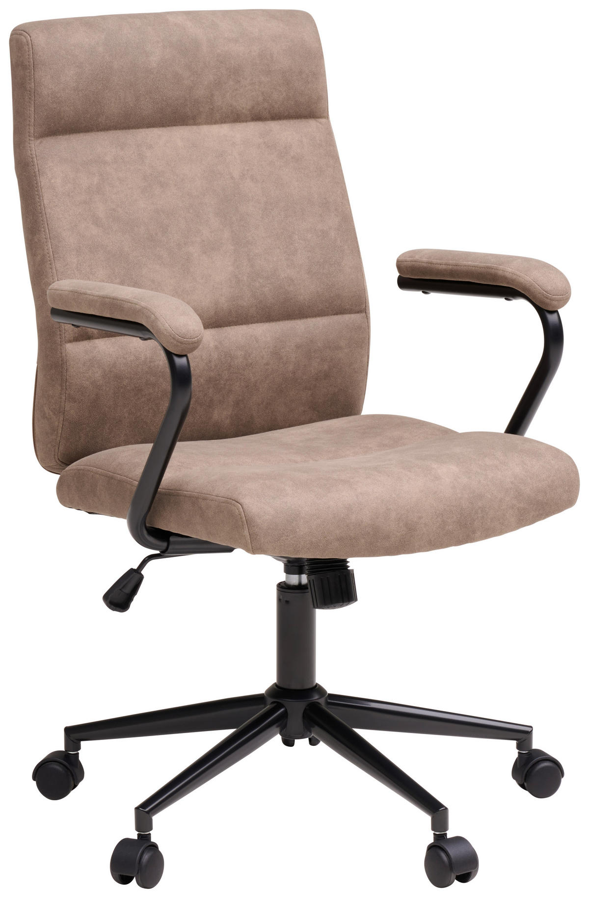 OTOČNÁ ŽIDLE, tkaná látka, černá, světle hnědá - černá/světle hnědá, Moderní, kov/textil (60/99-109/64cm) - MID.YOU