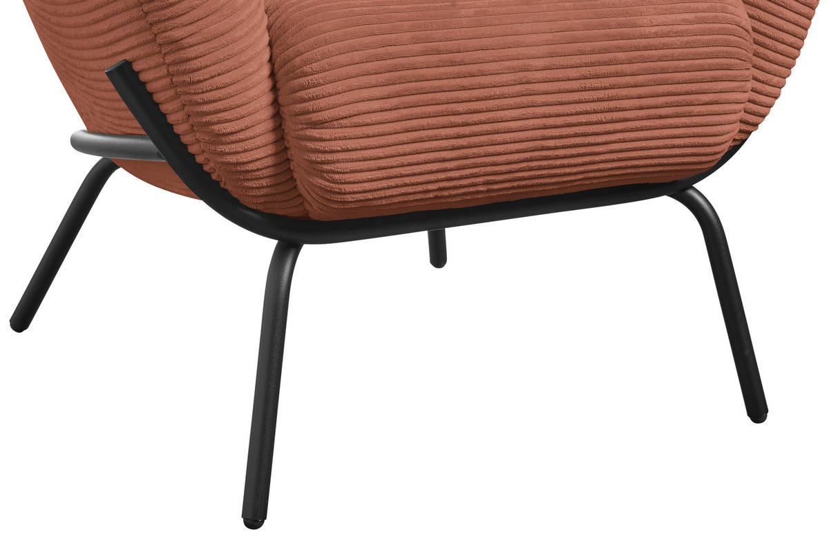 COCKTAILSESSEL Cord Rostfarben  - Rostfarben, Design, Textil (79/71/74cm) - Lomoco