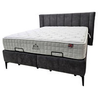 Pat Tapitat 160x200, gri - gri, Modern, metal/material pe bază de lemn (160/200cm) - Hom`in