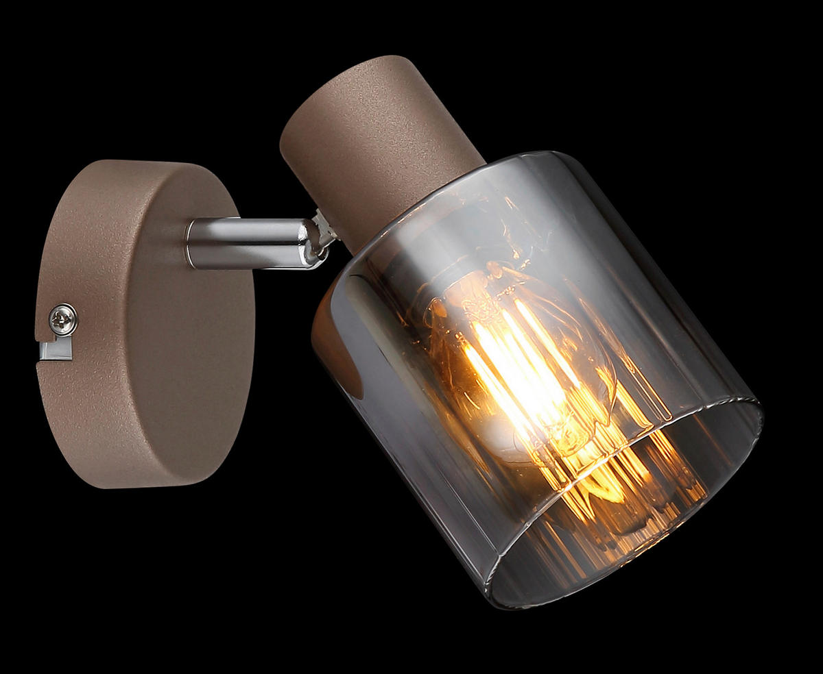 STRAHLER 8/12,5 cm   - Klar/Chromfarben, Design, Glas/Metall (8/12,5cm) - Globo