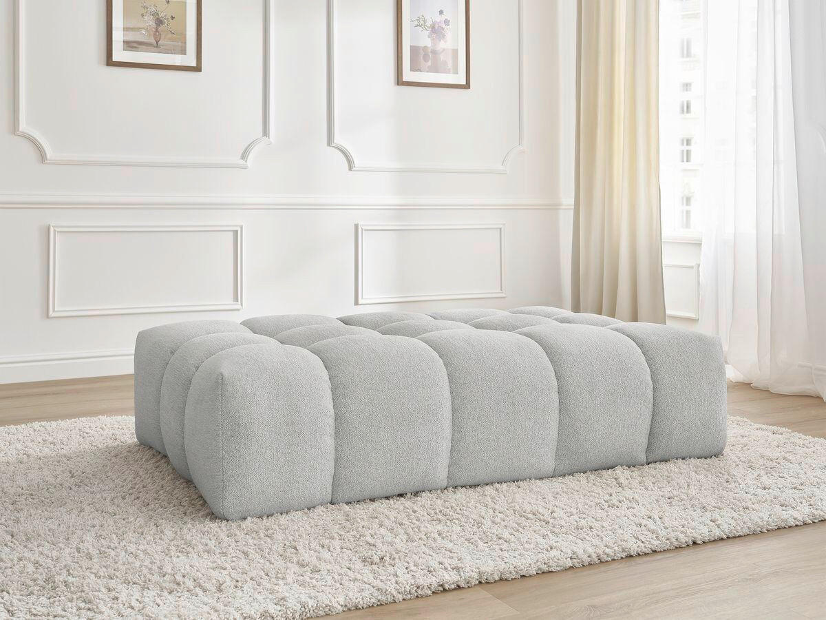 HOCKER EVEREST Flachgewebe Hellgrau  - Hellgrau/Schwarz, MODERN, Kunststoff/Textil (166/100/40cm)