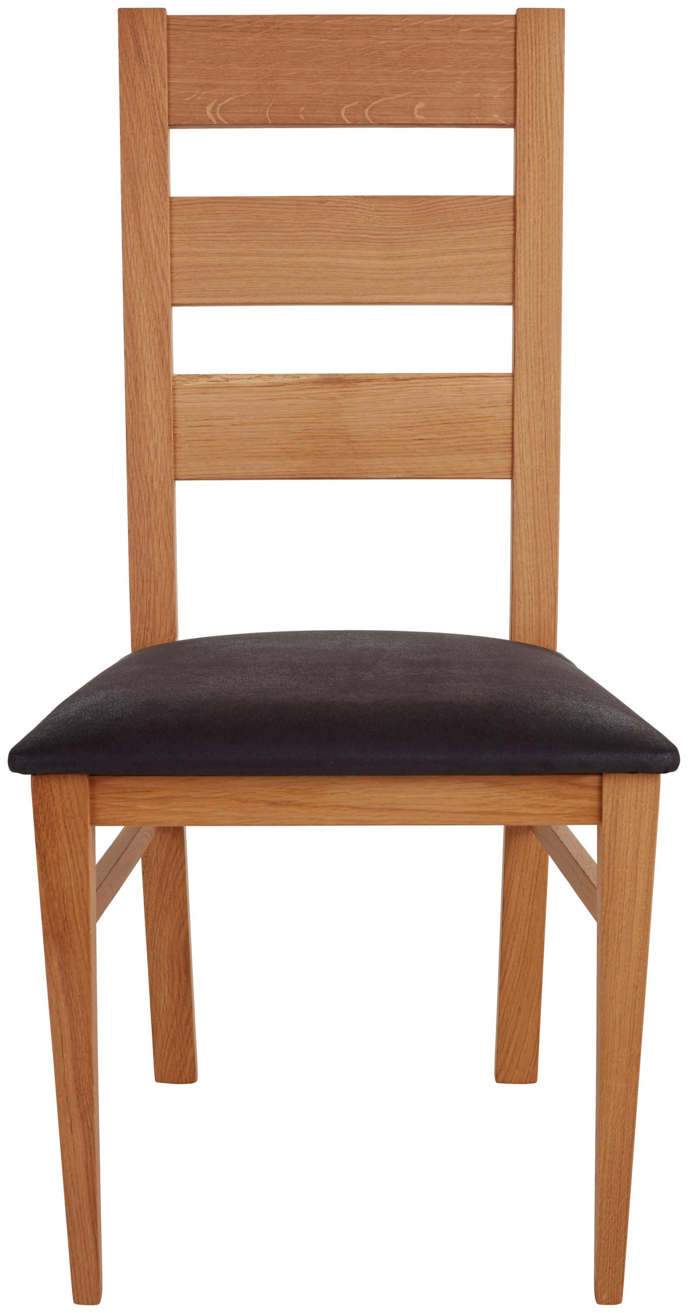STUHL Schwarz Eiche massiv  - Eichefarben/Schwarz, KONVENTIONELL, Holz (45/97/51cm) - Livetastic