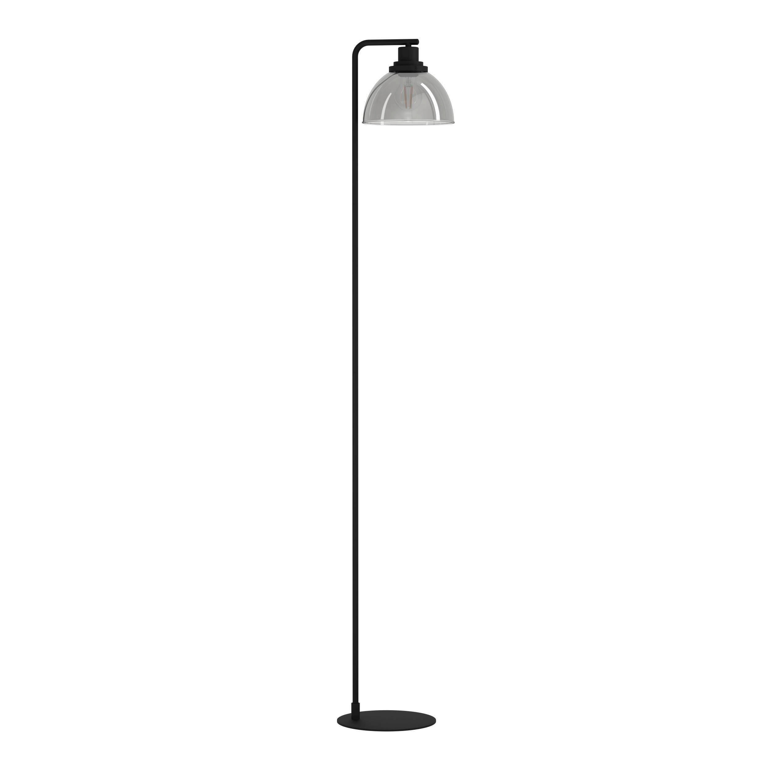 STEHLEUCHTE 26/20,5/150,5 cm    - Transparent/Schwarz, Design, Glas/Metall (26/20,5/150,5cm) - Eglo