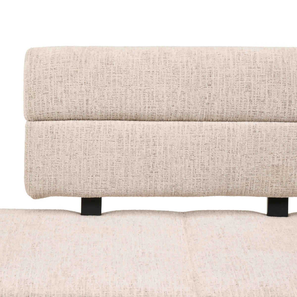 ECKBANK 150/190 cm Webstoff Beige   - Beige/Schwarz, KONVENTIONELL, Textil/Metall (150/190cm) - MID.YOU