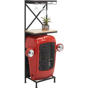 BAR in Naturfarben, Rot, Schwarz - Rot/Schwarz, Trend, Holz/Metall (52/153/36cm) - Ambia Home