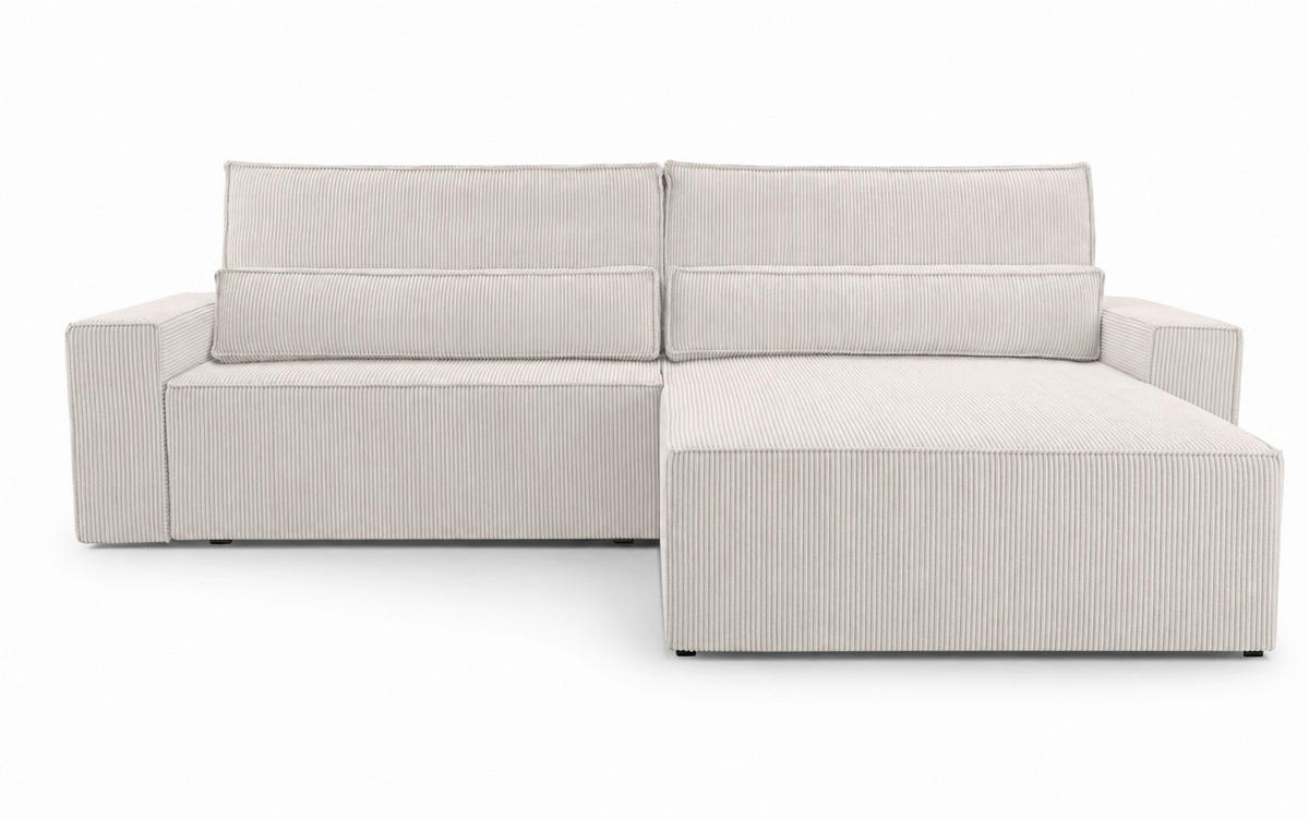 ECKSOFA BRAZIL L Beige Rückenkissen, Schlaffunktion, Rücken echt  - Beige/Schwarz, Design, Kunststoff/Textil (290/200cm) - MID.YOU