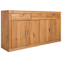 SIDEBOARD 177/91/42 cm  - Wildeiche/Alufarben, Natur, Holz (177/91/42cm) - Carryhome