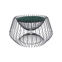 BEISTELLTISCH 60/60/35 cm Grün, Schwarz rund  - Schwarz/Grün, LIFESTYLE, Stein/Metall (60/60/35cm) - Kayoom