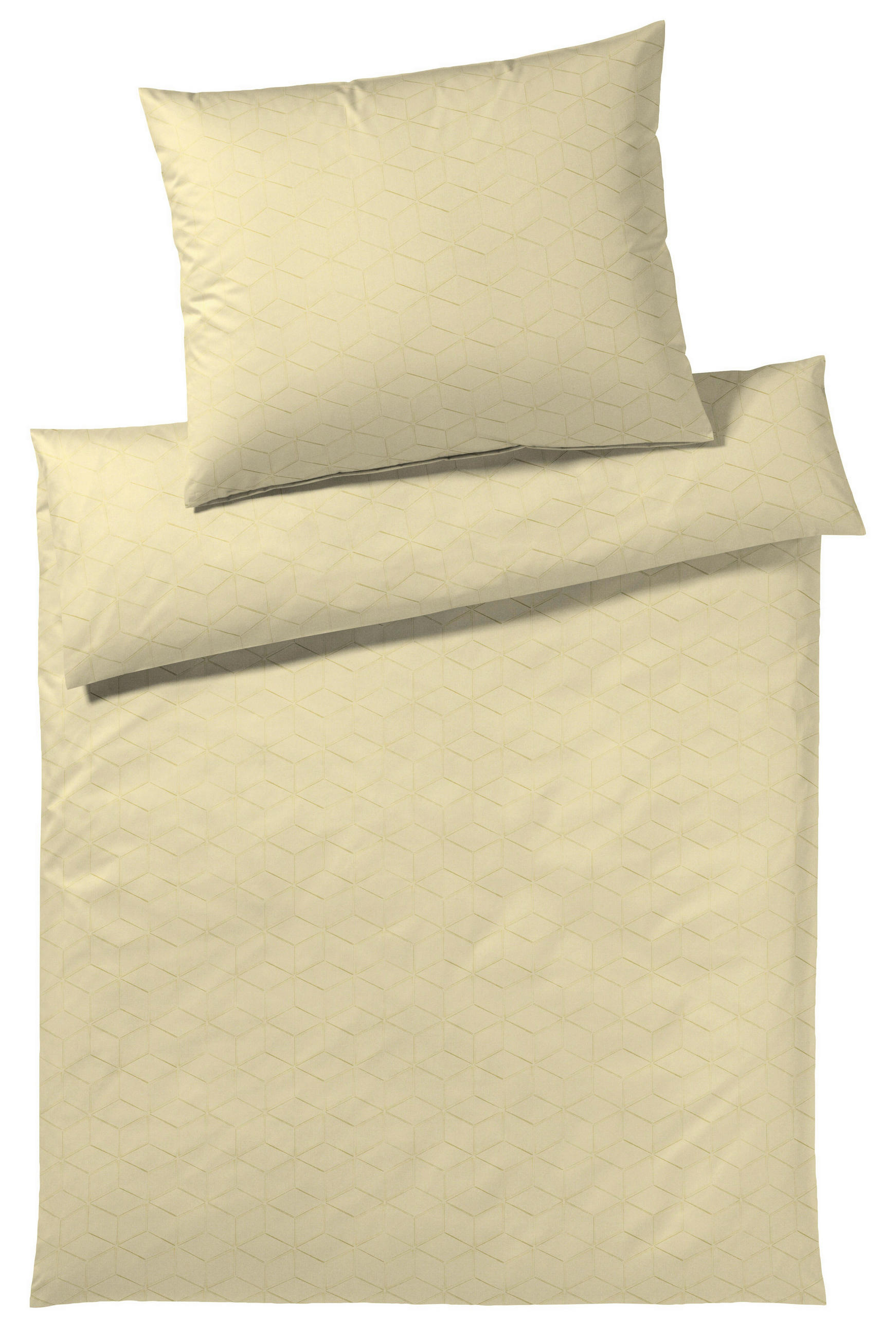 BETTWÄSCHESET Makosatin 160/210 cm  100 cm/65 cm  - Gelb, Design, Naturmaterialien/Textil (160/210cm) - Joop!