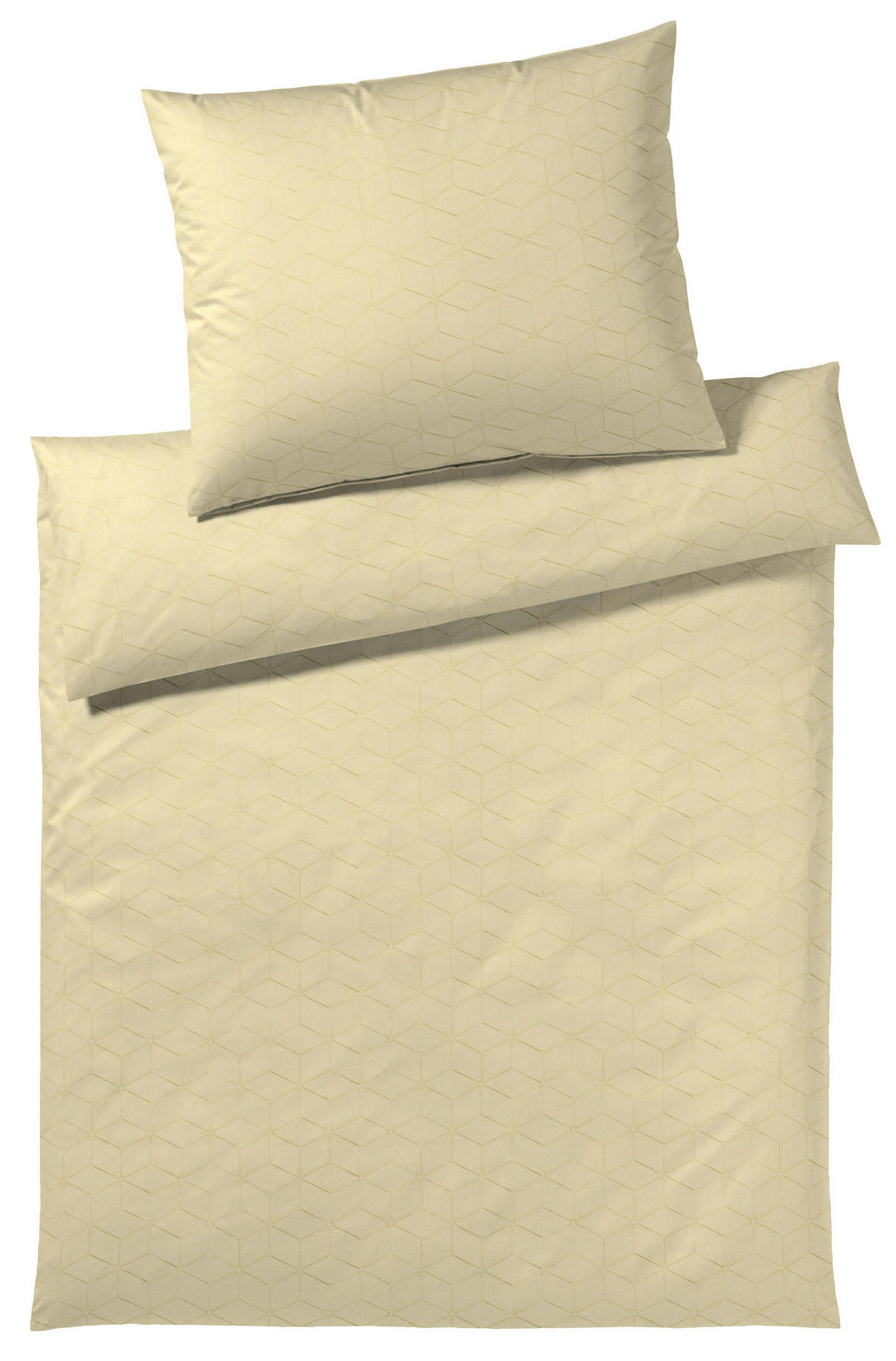 BETTWÄSCHESET Makosatin 160/210 cm  100 cm/65 cm  - Gelb, Design, Naturmaterialien/Textil (160/210cm) - Joop!