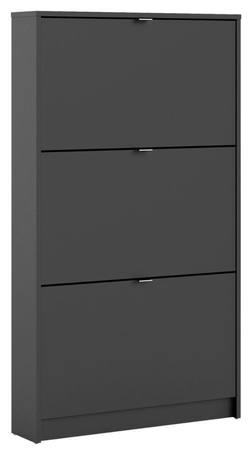 SKOSKÅP 70,3/123,6/16,55 cm  - aluminiumfärgad/svart, Design, metall/trämaterial (70,3/123,6/16,55cm) - Best Price