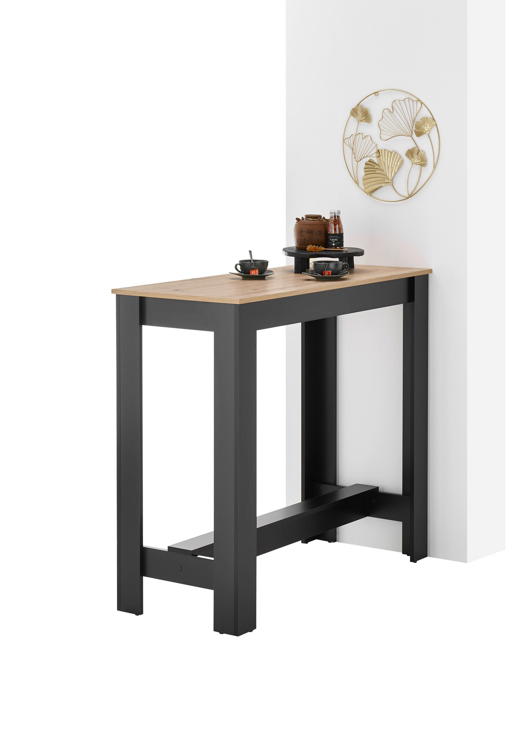 BARTISCH in Holzwerkstoff 115/50/103 cm   - Schwarz/Eiche Artisan, MODERN, Holzwerkstoff (115/50/103cm) - MID.YOU