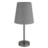 TISCHLEUCHTE Joris 20/45 cm  - Schwarzchrom/Schwarz, Design, Kunststoff/Textil (20/45cm) - Globo