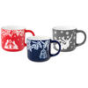 KAFFEEBECHER  330 ml   - Blau/Rot, KONVENTIONELL, Keramik (8,9/7,9cm) - X-Mas