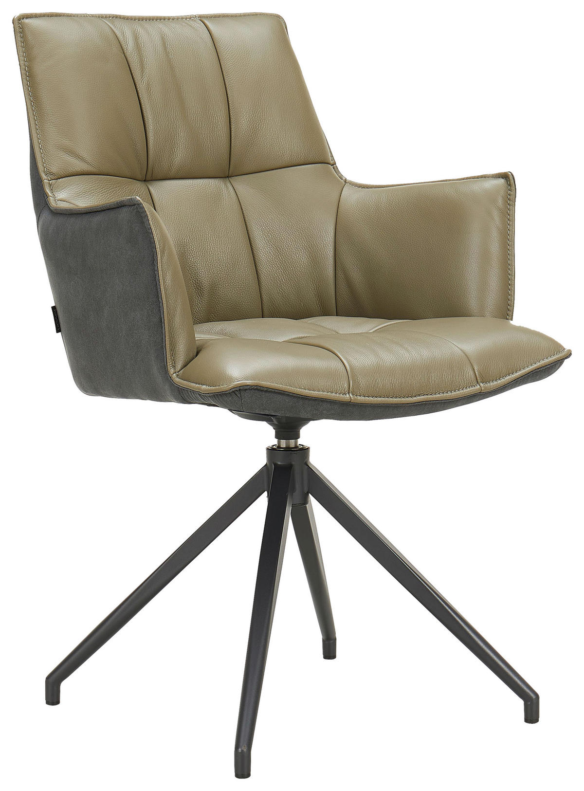STOLICA SA RUKONASLONOM  crna, maslinasto zelena       - maslinasto zelena/crna, Dizajnerski, koža/metal (60,5/89,5/63cm) - Novel