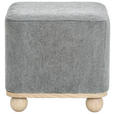 HOCKER Leinenoptik Kiefer Grau  - Naturfarben/Grau, Trend, Holz/Textil (41/41/41cm) - Xora