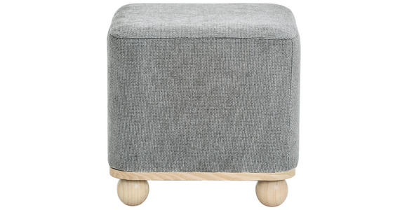 HOCKER Leinenoptik Kiefer Grau - Naturfarben/Grau, Trend, Holz/Textil (41/41/41cm) - Xora