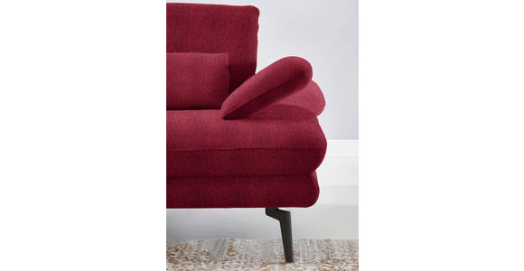 ECKSOFA in Chenille Rot  - Rot/Schwarz, Design, Textil/Metall (180/310cm) - Dieter Knoll