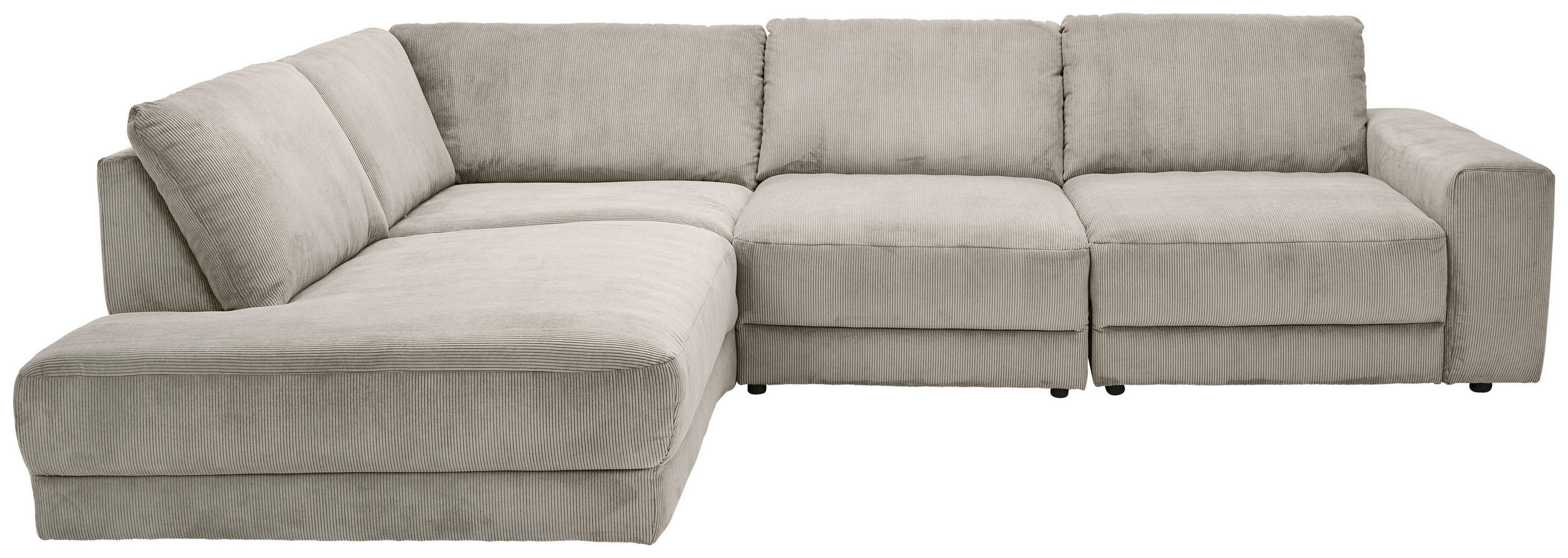 ECKSOFA Niels Andersson Greige Feincord  - Greige/Schwarz, Design, Kunststoff/Textil (242/316cm) - Niels Andersson