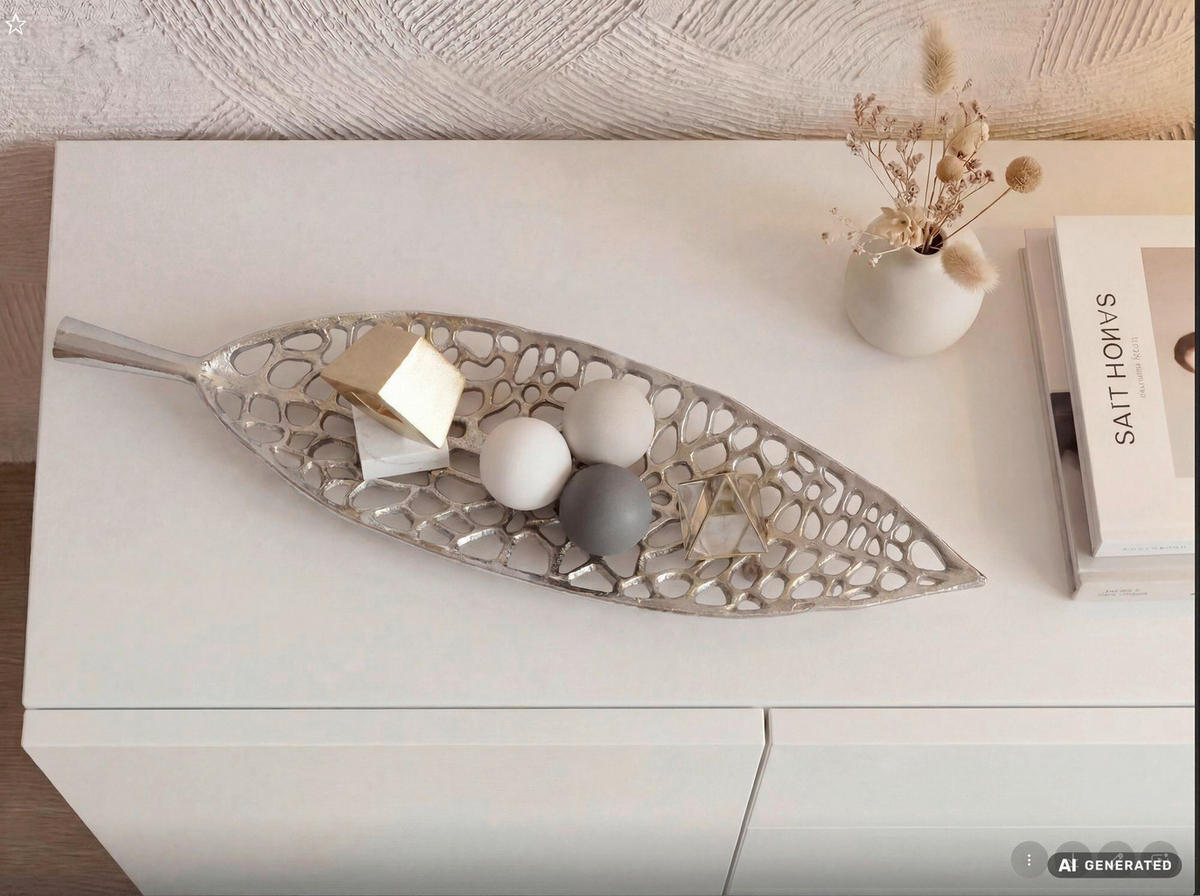 DEKOSCHALE - Silberfarben, Design, Metall (63/5/15cm) - Livetastic