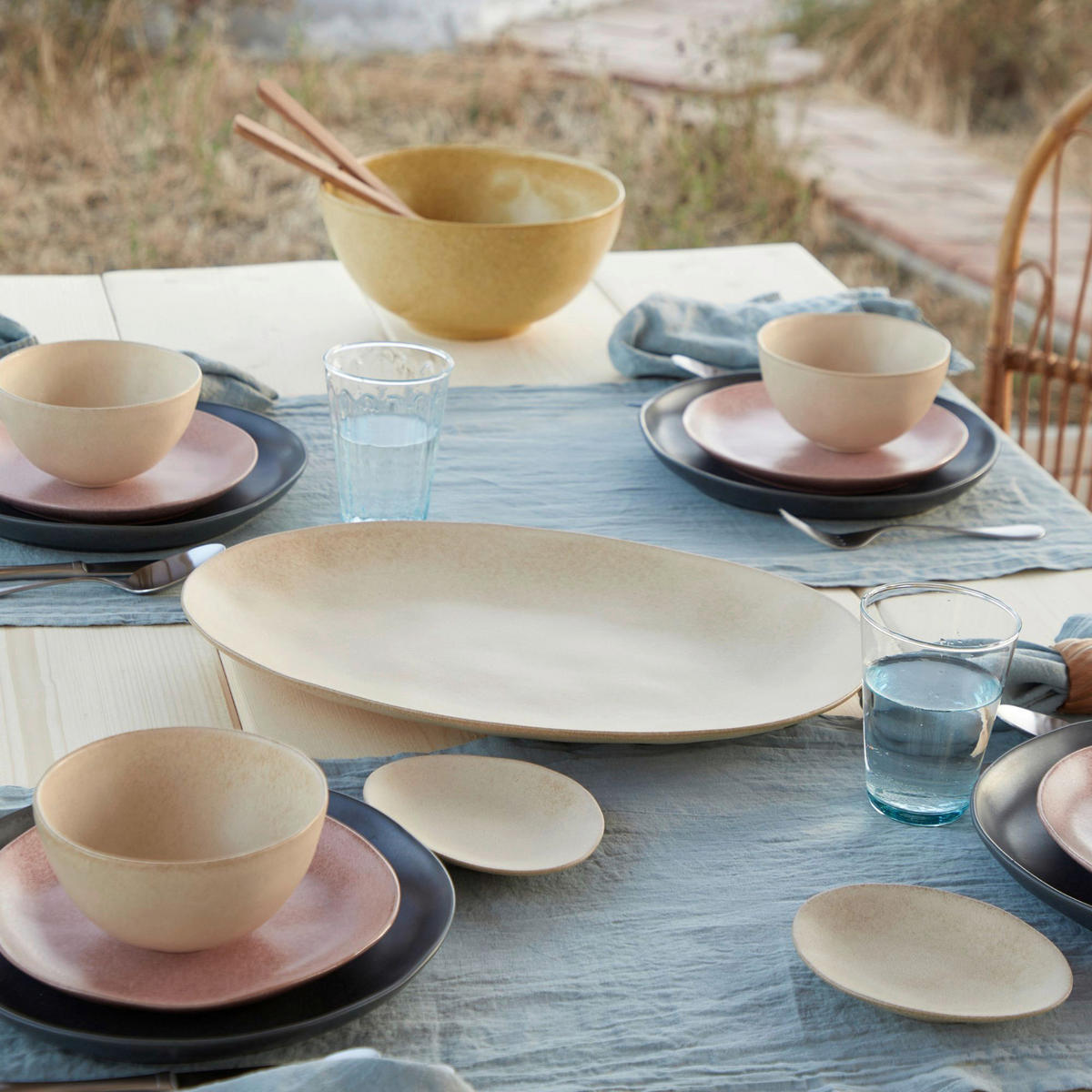 KOMBISERVICE Champagner LIVIA 12-teilig 4 Personen  - Champagner, Basics, Keramik - Costa Nova