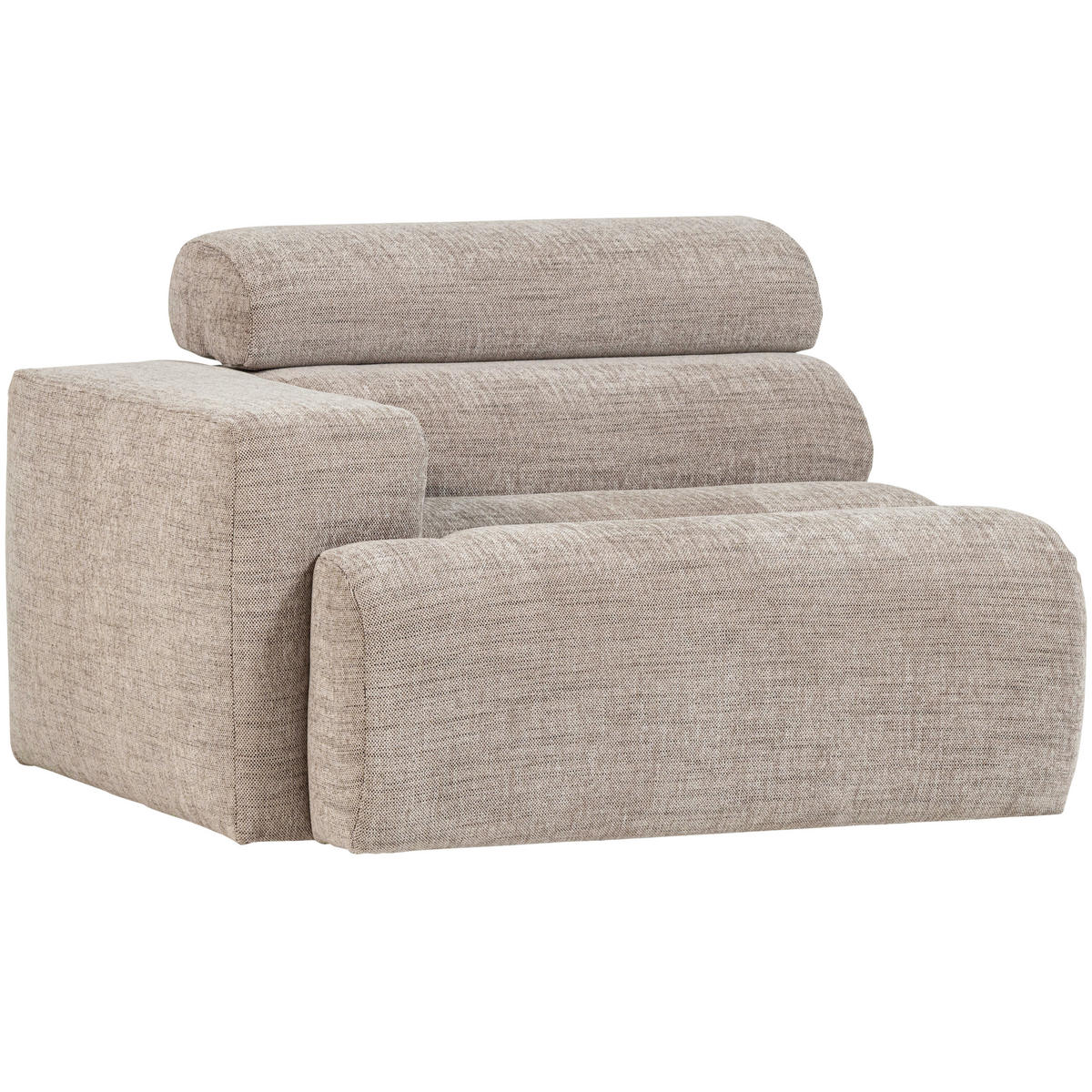 SOFAELEMENT Novi Webstoff Naturfarben  - Schwarz/Naturfarben, Design, Kunststoff/Textil (109/86/113cm) - Livetastic