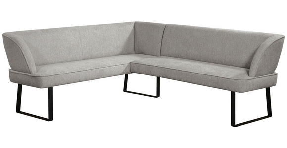 ECKBANK 233/189 cm Webstoff Dunkelgrau - Dunkelgrau/Schwarz, Design, Textil/Metall (233/189cm) - Novel