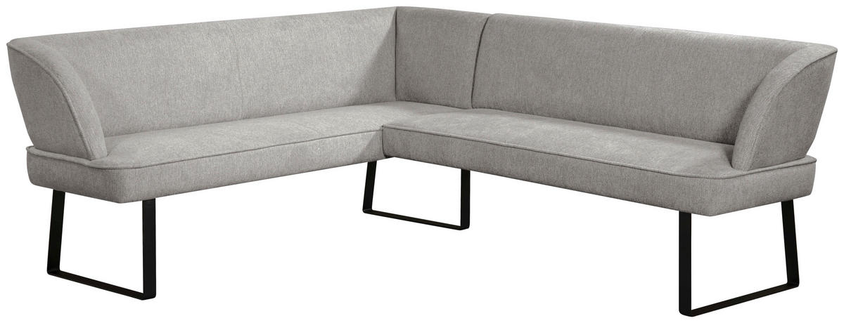ECKBANK 233/189 cm  in Dunkelgrau  - Dunkelgrau/Schwarz, Design, Textil/Metall (233/189cm) - Novel