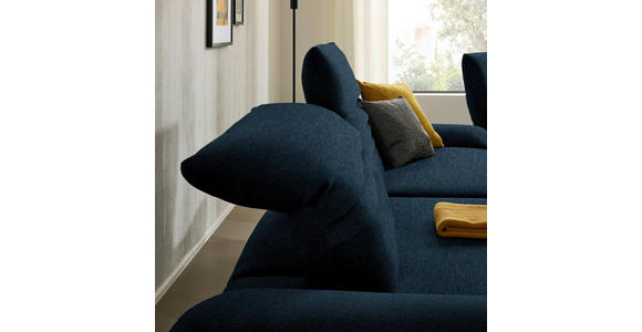 ECKSOFA  in Teddystoff Dunkelblau  170-195/280 cm  - Schwarz/Dunkelblau, Design, Textil/Metall (170-195/280cm) - Dieter Knoll