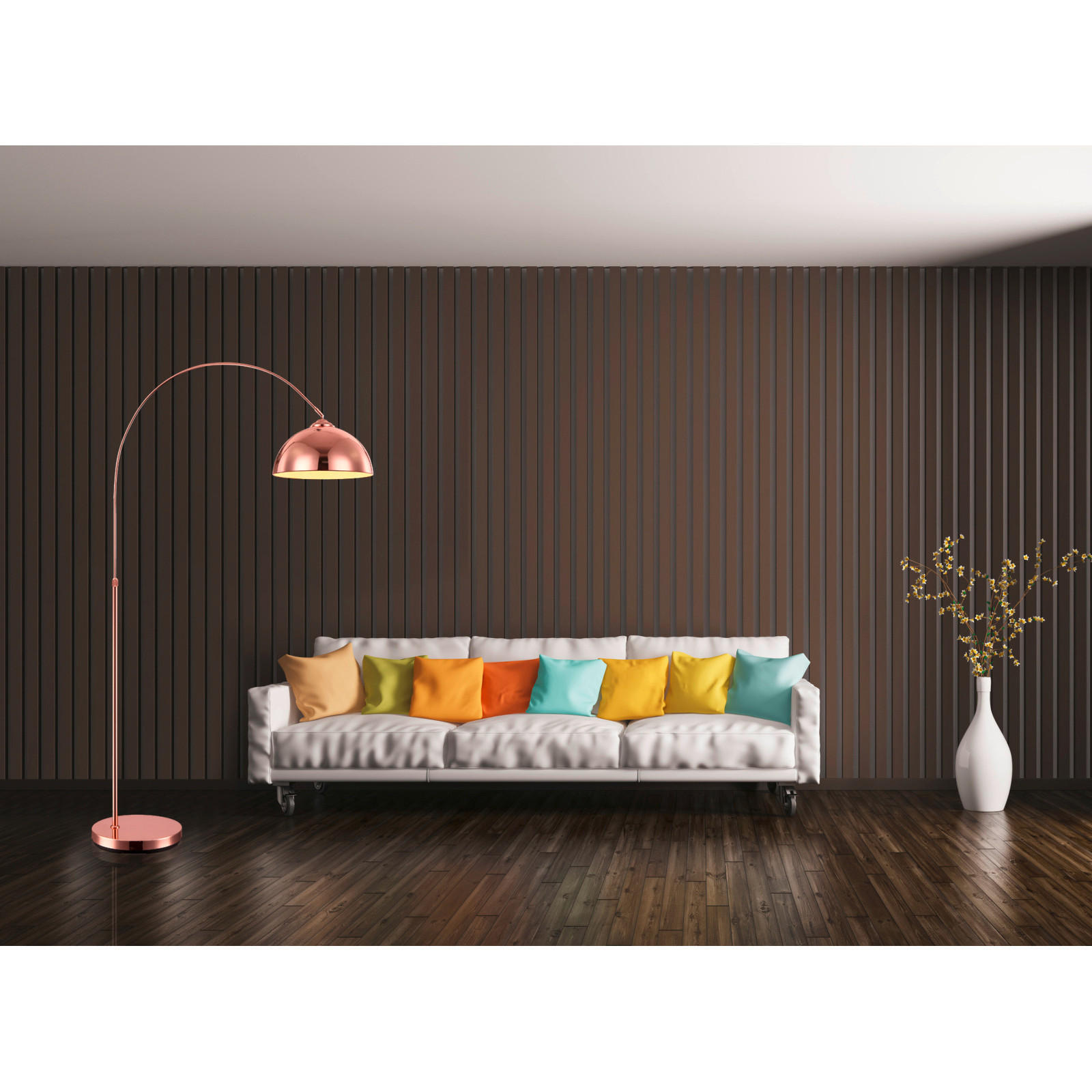 LAMPADAR - arămiu, Basics, plastic/metal (92/30/196cm)