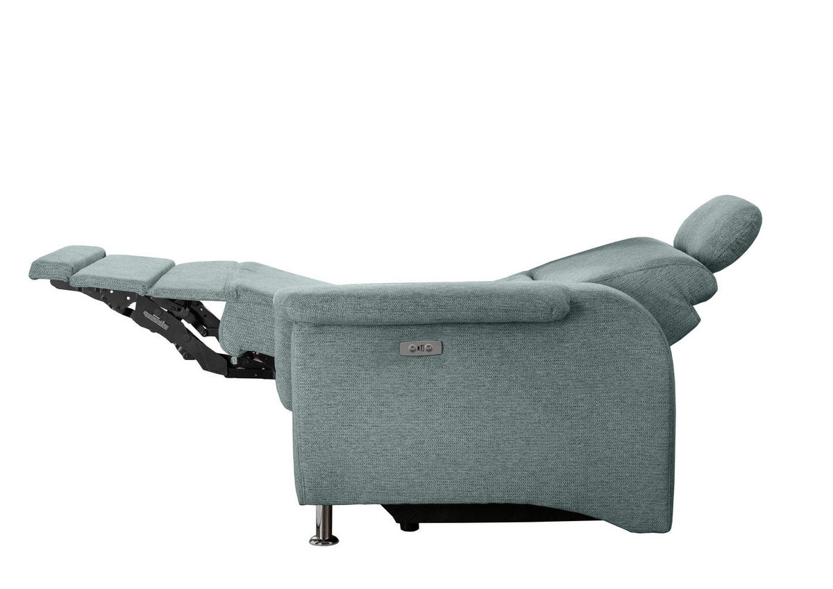 ECKSOFA in Chenille Blau  - Chromfarben/Blau, Konventionell, Textil/Metall (184/231cm) - Livetastic