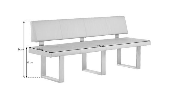 SITZBANK Echtleder Sandfarben - Sandfarben/Edelstahlfarben, Design, Leder/Metall (220cm) - Valnatura