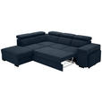ECKSOFA  in Webstoff Dunkelblau  - Schwarz/Dunkelblau, KONVENTIONELL, Holz/Textil (244/283cm) - Carryhome
