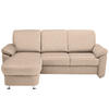 ECKSOFA in Flachgewebe Beige  163/220 cm  - Chromfarben/Beige, KONVENTIONELL, Textil/Metall (163/220cm) - Beldomo System