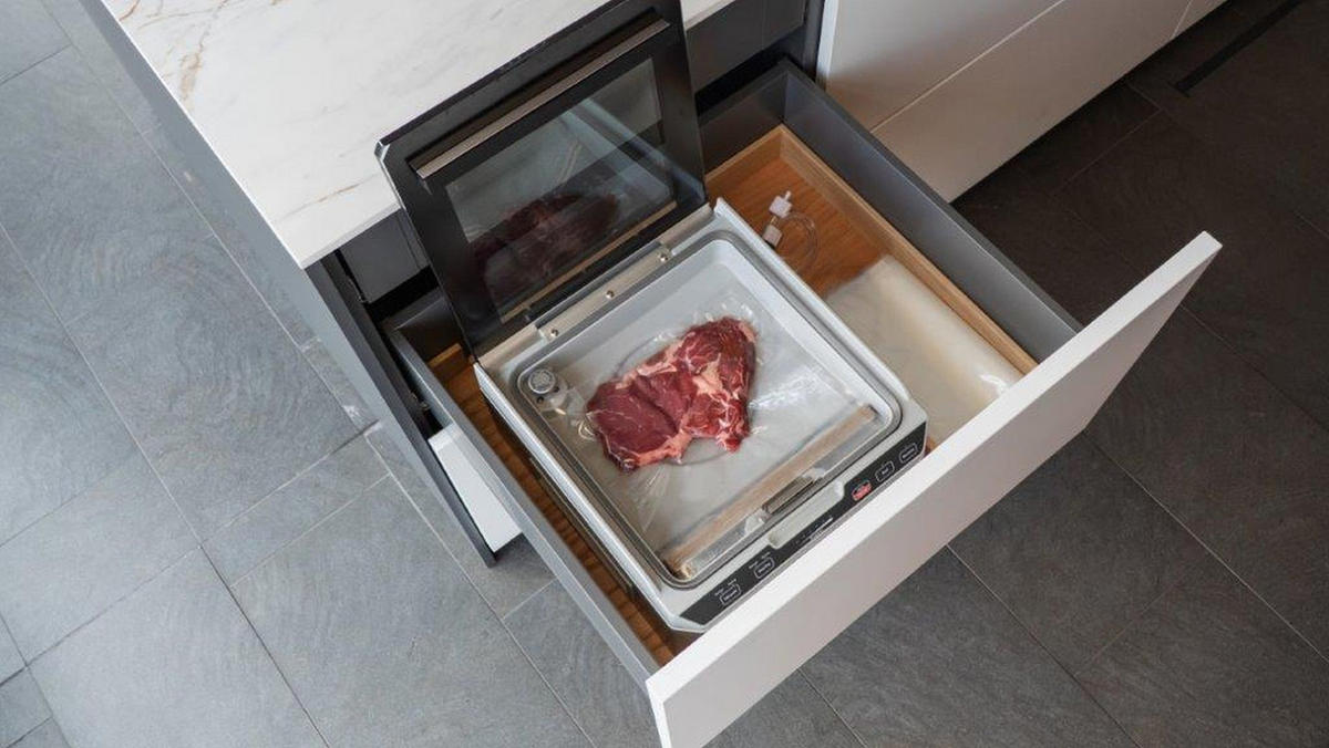 VAKUUMIERSET  - Hellbraun/Edelstahlfarben, Basics, Holz/Metall (52,4/26/47,2cm) - CASO Design
